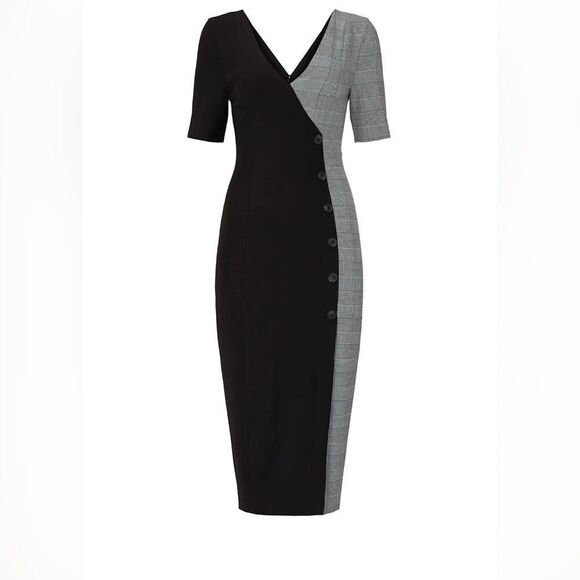 Fame and Partners Dresses & Skirts - REVOLVE Fame And Partners Women's Everly Houndstooth Sheath Midi Dress - Size 4